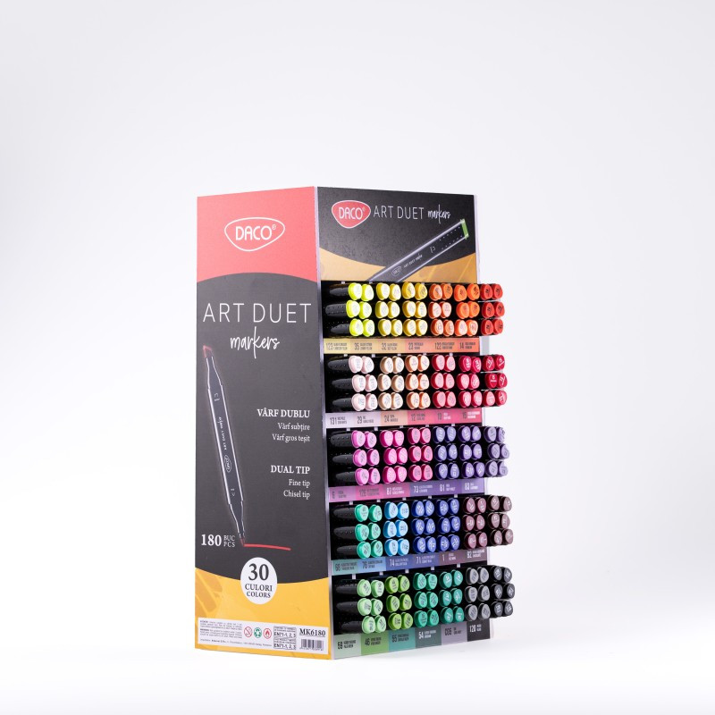 Display markere grafice, Art Duet, 180 bucati, DACO